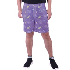 Seamless Pattern Floral Background Violet Background Men s Pocket Shorts by artworkshop