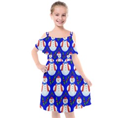 Seamless Repeat Repeating Pattern Kids  Cut Out Shoulders Chiffon Dress