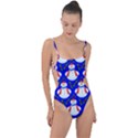 Seamless Repeat Repeating Pattern Tie Strap One Piece Swimsuit View1