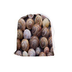 Snail Shells Pattern Arianta Arbustorum Drawstring Pouch (large) by artworkshop