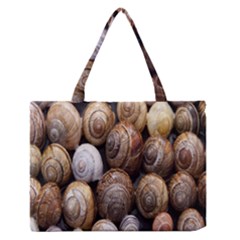 Snail Shells Pattern Arianta Arbustorum Zipper Medium Tote Bag by artworkshop