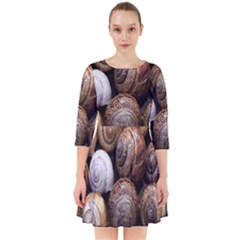 Snail Shells Pattern Arianta Arbustorum Smock Dress by artworkshop