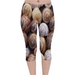 Snail Shells Pattern Arianta Arbustorum Velvet Capri Leggings 