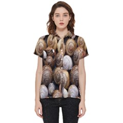 Snail Shells Pattern Arianta Arbustorum Short Sleeve Pocket Shirt