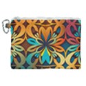 Orange, turquoise and blue pattern  Canvas Cosmetic Bag (XL) View1