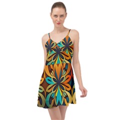 Orange, turquoise and blue pattern  Summer Time Chiffon Dress