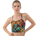 Orange, turquoise and blue pattern  Mini Tank Bikini Top View1