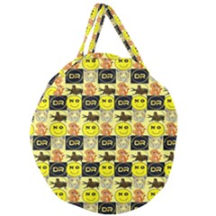 Smily Giant Round Zipper Tote