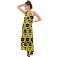 Smily V-Neck Chiffon Maxi Dress