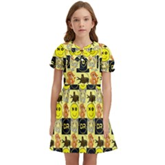 Smily Kids  Bow Tie Puff Sleeve Dress