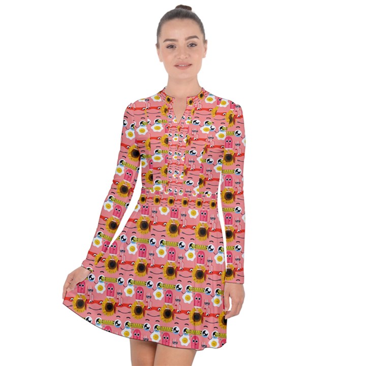 Egg Eyes Long Sleeve Panel Dress