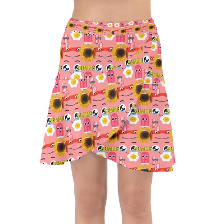 Egg Eyes Wrap Front Skirt