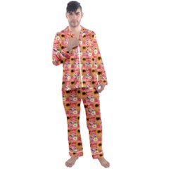 Egg Eyes Men s Long Sleeve Satin Pajamas Set by Sparkle