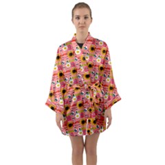 Egg Eyes Long Sleeve Satin Kimono by Sparkle