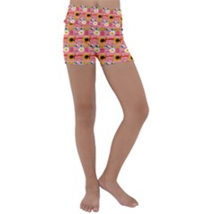 Egg Eyes Kids  Lightweight Velour Yoga Shorts by Sparkle