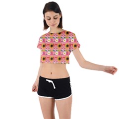 Egg Eyes Tie Back Short Sleeve Crop Tee by Sparkle