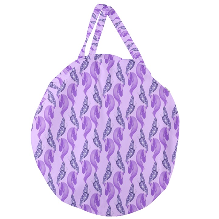 Unicorn Butterfly Giant Round Zipper Tote