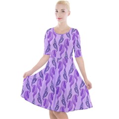 Unicorn Butterfly Quarter Sleeve A-line Dress by Sparkle