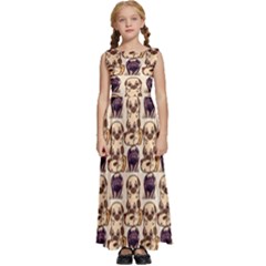 Pugs Kids  Satin Sleeveless Maxi Dress by Sparkle