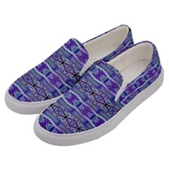 Vertical Striped Ornate Seamless Pattern Men s Canvas Slip Ons