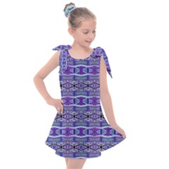 Vertical Striped Ornate Seamless Pattern Kids  Tie Up Tunic Dress