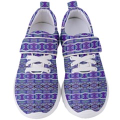 Vertical Striped Ornate Seamless Pattern Women s Velcro Strap Shoes