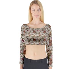 Pattern  Long Sleeve Crop Top by Gohar