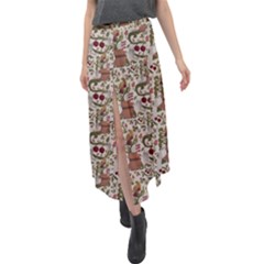 Pattern  Velour Split Maxi Skirt