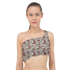 Pattern  Spliced Up Bikini Top  by Gohar