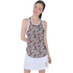 Pattern  Racer Back Mesh Tank Top by Gohar