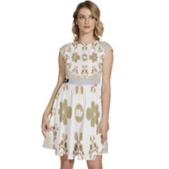 Im Fourth Dimension Mintme Cap Sleeve High Waist Dress