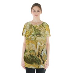 Kaleido Art Gold Skirt Hem Sports Top by kaleidomarblingart