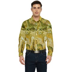 Kaleido Art Gold Men s Long Sleeve  Shirt by kaleidomarblingart