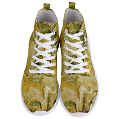 Kaleido Art Gold Men s Lightweight High Top Sneakers by kaleidomarblingart