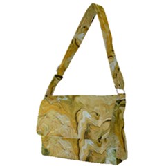 Kaleido Art Gold Full Print Messenger Bag (s) by kaleidomarblingart