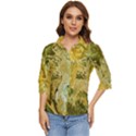 Kaleido Art Gold Women s Quarter Sleeve Pocket Shirt View1