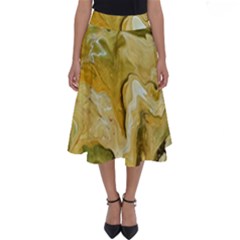 Kaleido Art Gold Perfect Length Midi Skirt