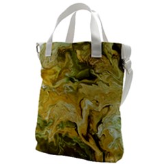 Kaleido Art Gold Canvas Messenger Bag by kaleidomarblingart