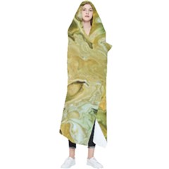 Kaleido Art Gold Wearable Blanket by kaleidomarblingart