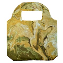 Kaleido Art Gold Premium Foldable Grocery Recycle Bag by kaleidomarblingart