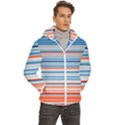 blue and coral stripe 2 Men s Hooded Quilted Jacket View3