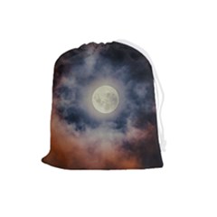 Dark Full Moonscape Midnight Scene Drawstring Pouch (large)