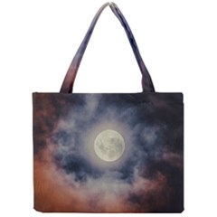 Dark Full Moonscape Midnight Scene Mini Tote Bag