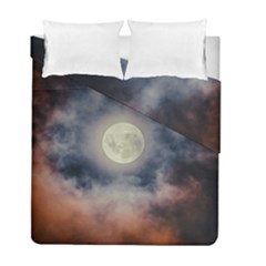 Dark Full Moonscape Midnight Scene Duvet Cover Double Side (full/ Double Size) by dflcprintsclothing