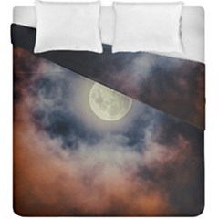 Dark Full Moonscape Midnight Scene Duvet Cover Double Side (king Size) by dflcprintsclothing