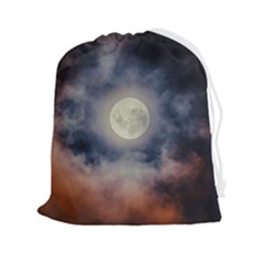 Dark Full Moonscape Midnight Scene Drawstring Pouch (2xl) by dflcprintsclothing