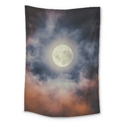 Dark Full Moonscape Midnight Scene Large Tapestry by dflcprintsclothing