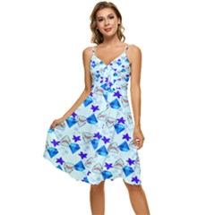 Sealife Sleeveless Tie Front Chiffon Dress by Sparkle