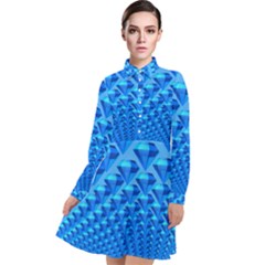 Diamond Pattern Long Sleeve Chiffon Shirt Dress by Sparkle