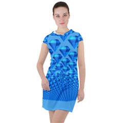 Diamond Pattern Drawstring Hooded Dress by Sparkle